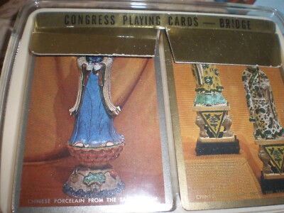 Vintage Congress Double Deck Playing Cards BRIDGE Chinese Porcelain Taft Museum 