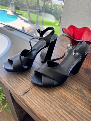 Michael Kors Black Strappy Block Heel Sandals - Size 9M
