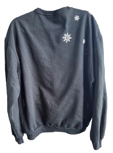 Snowman Texture Crewneck sweatshirt XL appliqued winter holiday - Picture 9 of 12