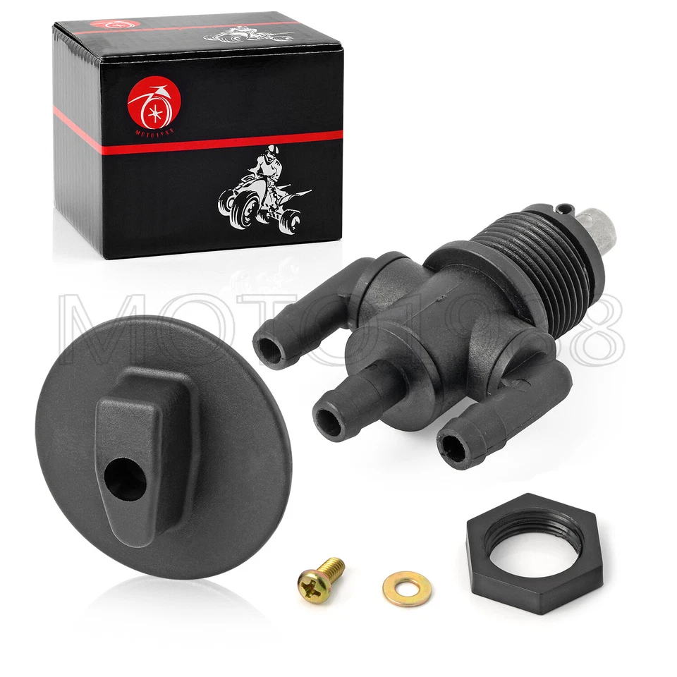 Válvula de tanque de combustible Petcock 3 vías y perilla tuerca para Polaris Scrambler 400 1998-2002 Foto 4 de 4