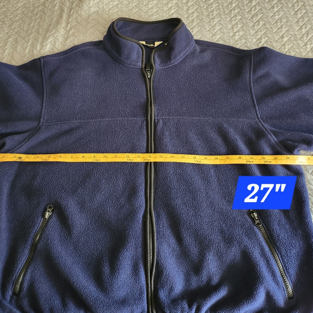 Eddie Bauer Navy Blue Polartec Fleece Jacket Mens Size XL Full