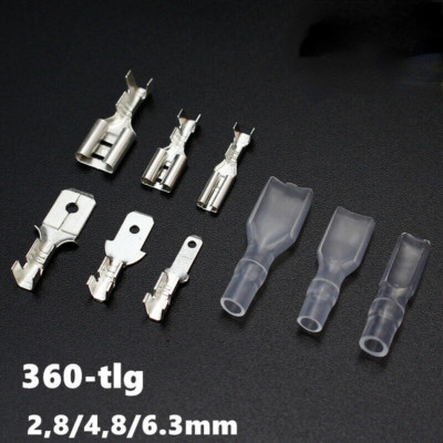 360tlg Flachstecker Flachsteckhülsen Kabelschuh mit Isolation 2,8mm4,8mm 6,3mm