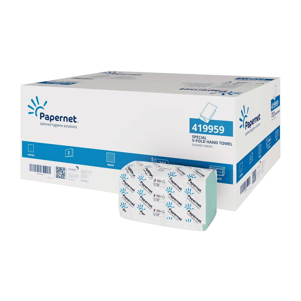 PAPERNET Papierhandtücher H3 Zick-Zack-Falzung 2-lagig 3.750 Stück Grün
