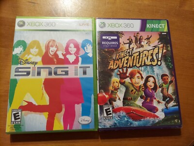 LOT 2 Microsoft Xbox 360 Kinect Adventures & Disney Sing It READ