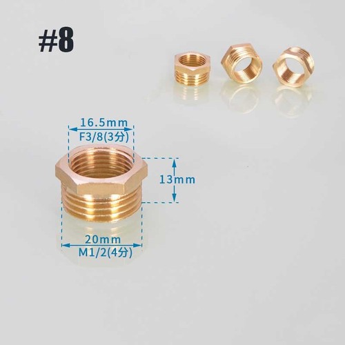 Brass BSP Reducing Hexagon Bush Male to Female Thread Adaptor 3/4" 1/2" 1" - Picture 12 of 16