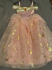 Disney Store Sleeping Beauty Aurora Pink Dress Costume Princess 9/10 W/Tiara