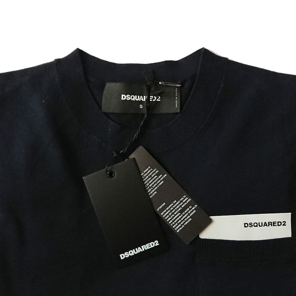 DSQUARED2 Jumper Crew Neck Wool Sweater Mens Blue Size S - RP £375.00 image 6