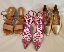 Lot of 3 Nine West Pump, Calvin Klein Kitten Heel & Steve Madden Sandal Size 8.5