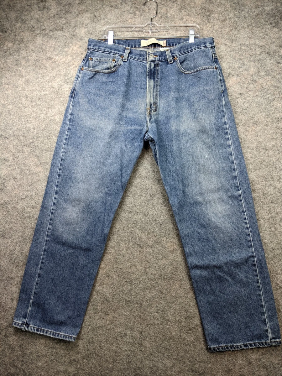 Levis 505 Jeans Mens 35 x 30 Regular Fit Mid Rise Medium Wash