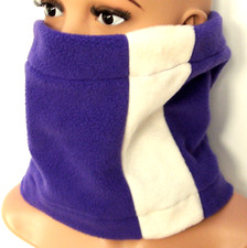 Adult Purple Cream Neck Warmer stretchy fleece scarf tube buff unisex buff snood