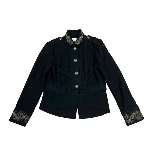 Banana Republic Heritage Military Black Wool Blend Blazer Jacket Women's Sz 4