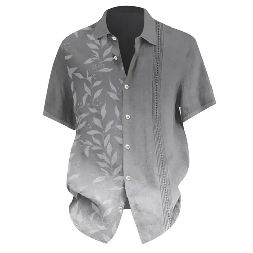 Men's Short Sleeve Button-Up Casual Cuban Guayabera Beach Wedding Dress Shirt - Picture 16 of 36