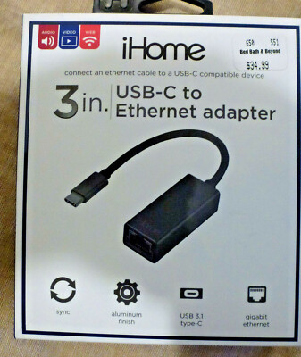 USB Type-C To Ethernet Adapter , RJ45, network {Model IMAC-CT214B-B3} NEW