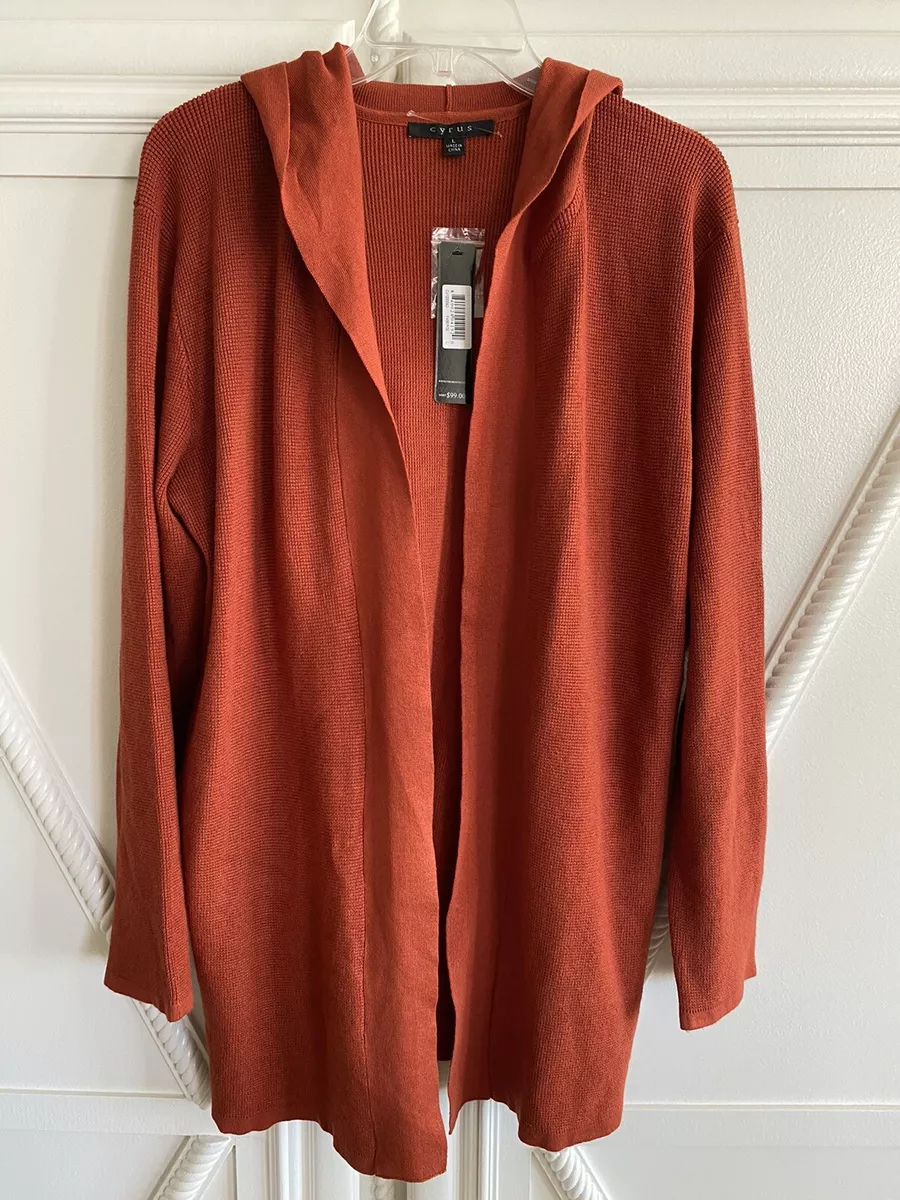 Burnt orange top oversized cardigan