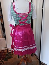 CLOSE OUT SALE sz 4 NEW Trachten,Oktoberfest,Dirndl Dress,3-pc,Green,Fuchsia