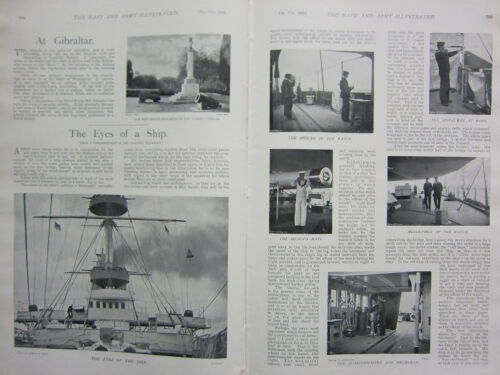 1898 BOER WAR ERA PRINT EYES ON THE SHIP OFFICERS ON WATCH MIDSHIPMEN SIGNALMAN - Picture 1 of 2