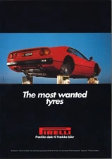 Ferrari Pirelli Vintage Ad Poster 12x18 Reprint Performance Most Wanted Tires
