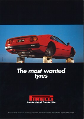 Ferrari Pirelli Vintage Ad Poster 12x18 Reprint Performance Most