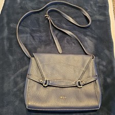 Lauren Ralph Lauren Blue Crossbody Bag Shoulder Purse Leather RLL NWOT Stitching