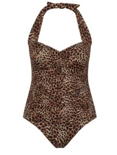 Ruby Ribbon Riviera One Piece Swimsuit Size 8 Leopard Print New Women's #1901