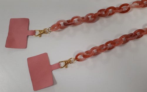 Cordon Collier Chaîne longue de téléphone portable 125 cm rose plastique /EBQY - Zdjęcie 2 z 2