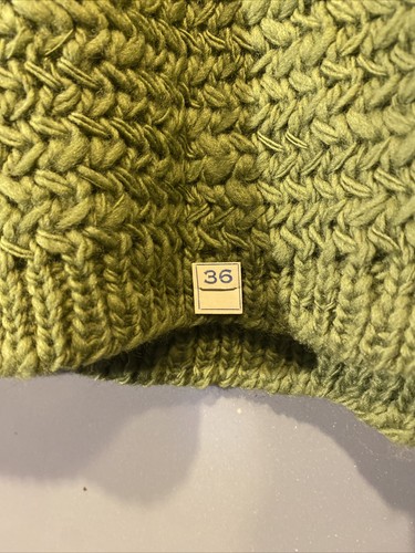 VTG New Sweater Moss Green Thick Knit Weave V-Neck Pullover Chunky 60s 70s S/M - Picture 3 of 5