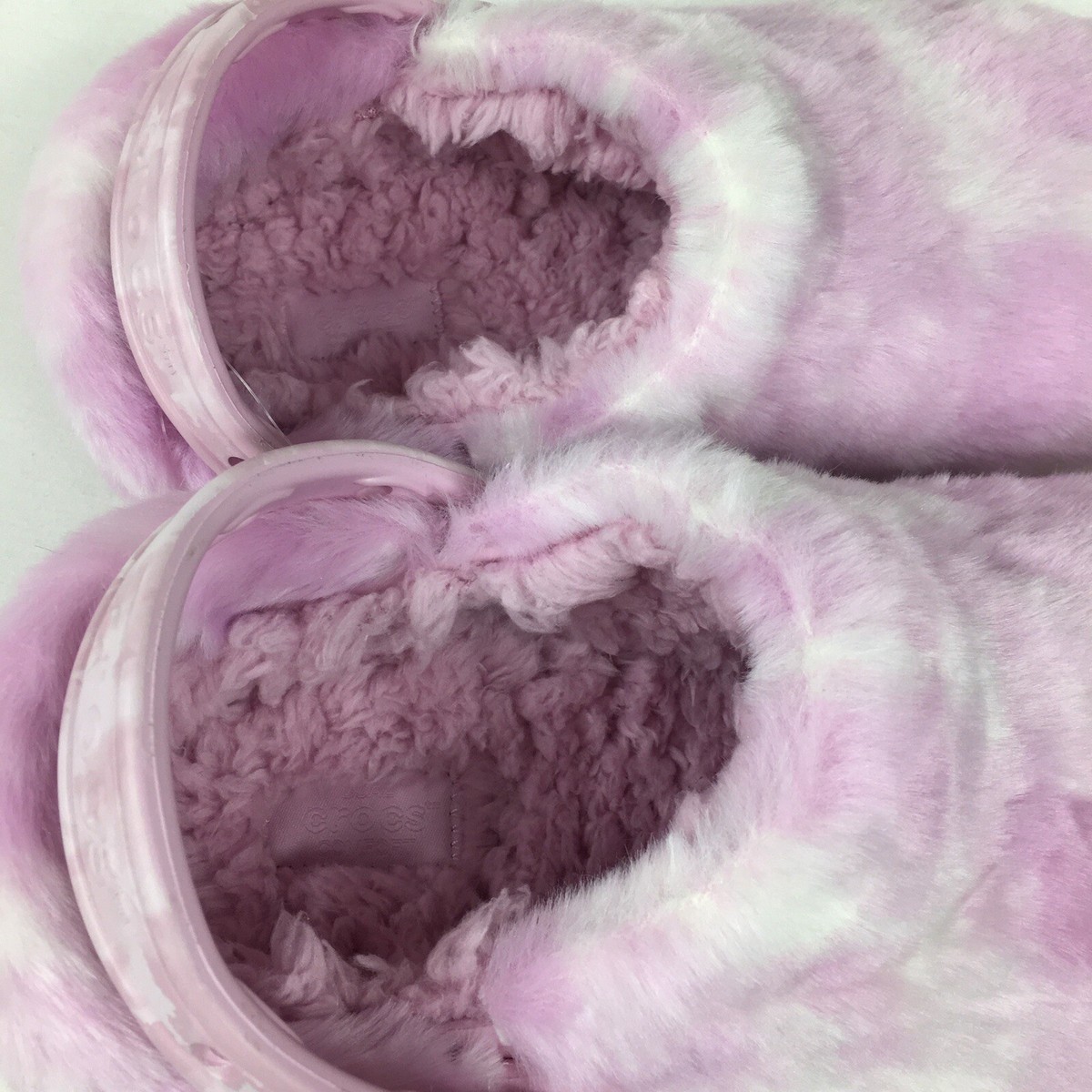 Crocs Classic Fur Sure Cotton Candy Pink Clog Slide 207303-6SU