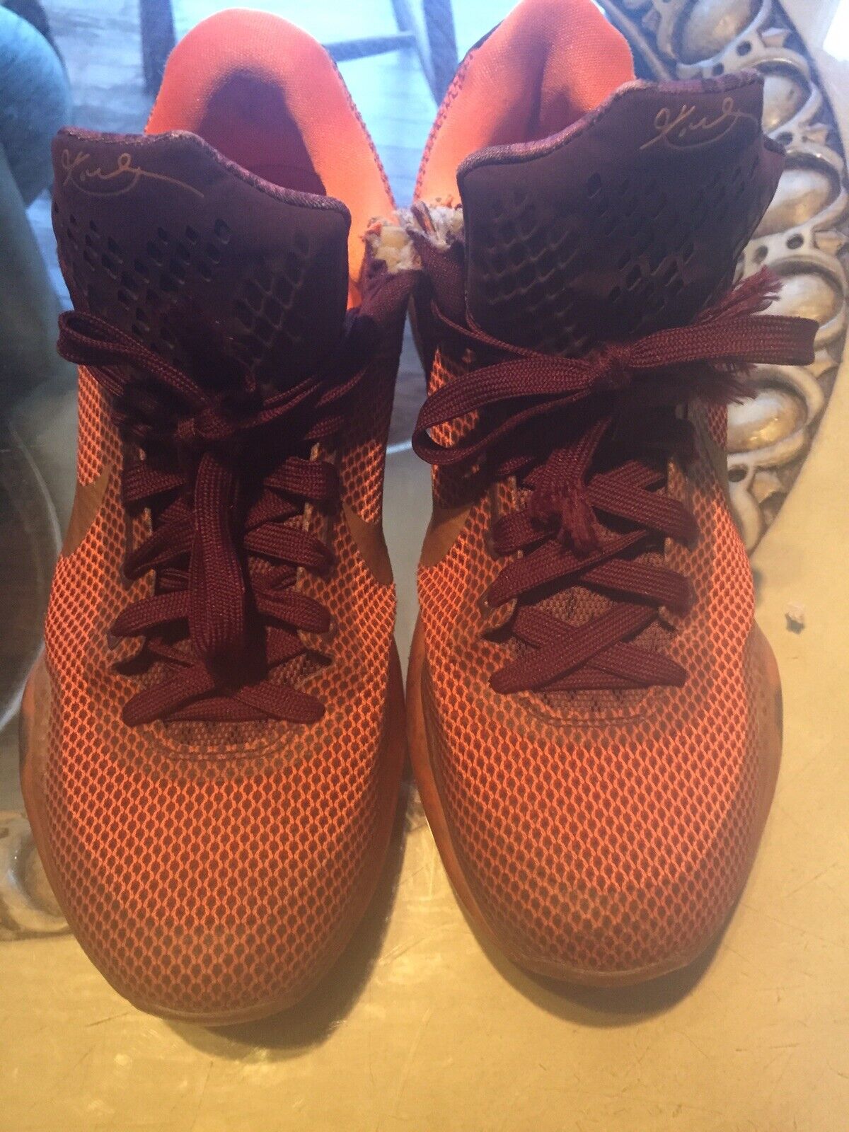 Nike Unisex Burnt Orange/Dark Red Sneakers Size 9 - image 1