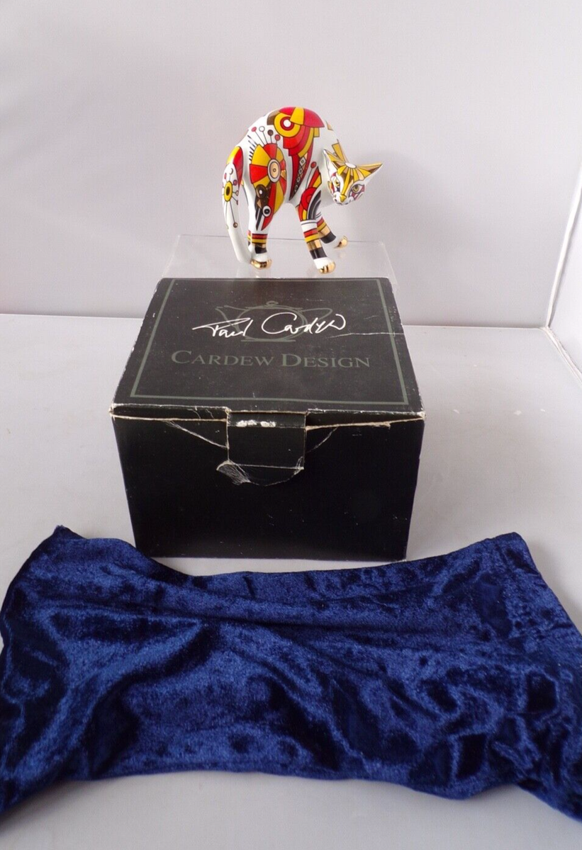 Paul Cardew Art Deco Design Cool Catz Scared Cat Ceramic Figure