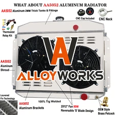 3 Row Aluminum Radiator Shroud Fan For 1961-64 Ford F100 F250 F350 Truck Pickup