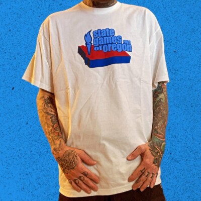 Rare Vintage Nike Oregon State Games Made USA White T Shirt Mens L New