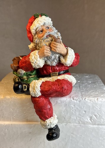 Vintage Heavy Solid Santa Claus Shelf Sitter Christmas Figurine 8”Tall