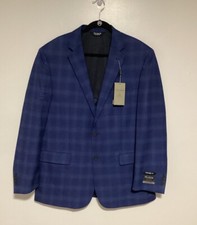 Blazer Jos A. BANK Tailored Men Suit Size 37.5 Navy Plaid Travel Brazer Business
