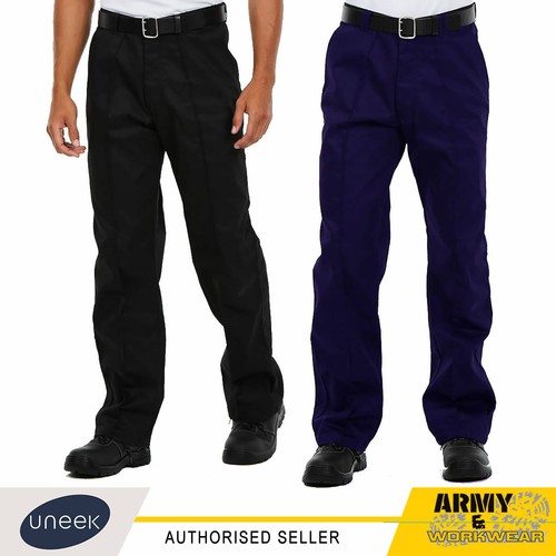Mens Workwear Trousers Plain Pants 