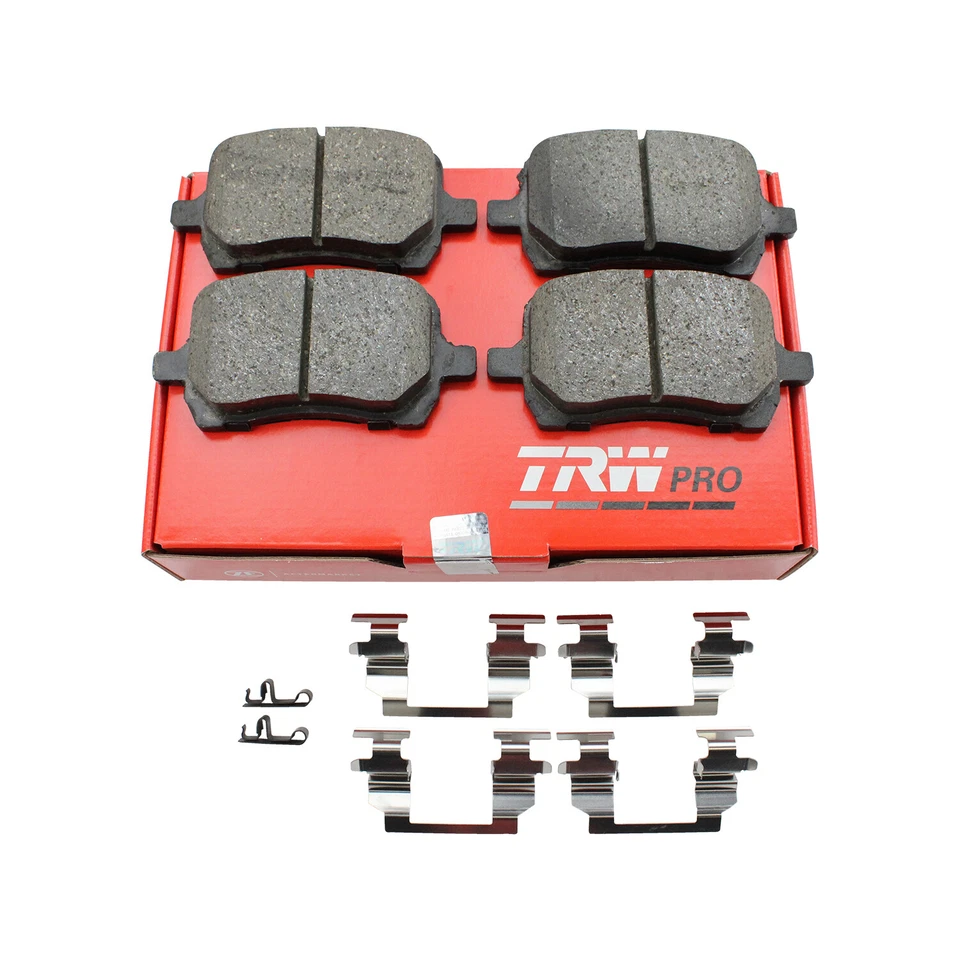 Juego de pastillas de freno delanteras ranuradas de cerámica TRW Pro clips para Chevrolet Pontiac Saturn Foto 4 de 4