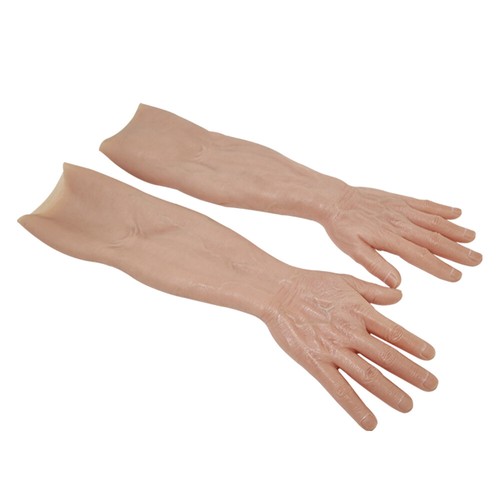 KnowU Silicone Muscle Gloves Male Hand Strong Arm Covers Cosplay Sleeves - Picture 5 of 12