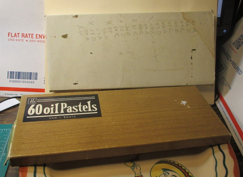 Vintage 1960s Greenland Studios 60 Oil Pastels Set w/ Box