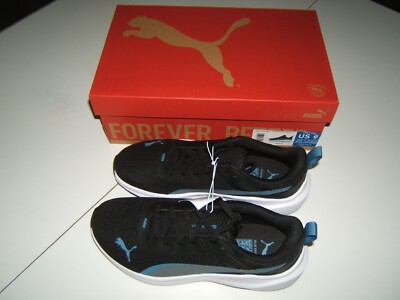 PUMA Men's 10 Black Rocket Fuel Sneakers Mesh Upper Fused Synthetic Overlays NIB