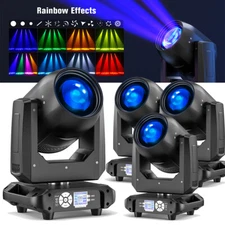 4PCS 200W DMX ZOOM LED Moving Head Light Beam 18Prism Gobo Party Stage DJ Lights