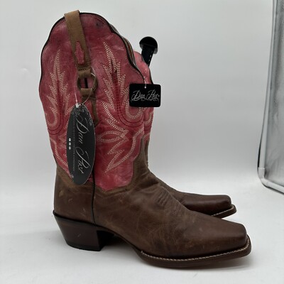 Dan Post Women's Tamra Western Boots - Square Toe Brown Pink 7.5M