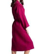Women's Waffle Magenta Long Premium CottonBlend Bathrobe (Large)