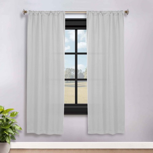 Solid 36" Wide Machine Washable Room Darkening Blackout Curtains, Set of 2 - Picture 296 of 317