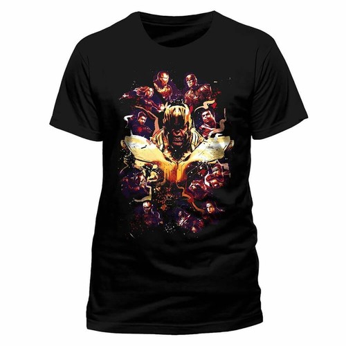 Avengers Endgame Film Splatter Noir T-Shirt - Photo 1/2