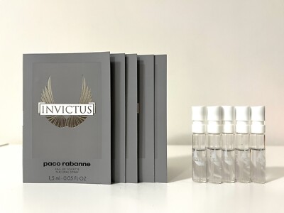 PACO RABANNE INVICTUS EDT 1.5ml .05fl oz x 5 COLOGNE SPRAY SAMPLE VIALS