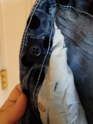 LEVIS Girls 711 Skinny Stretch Jeans Black Velvet Polka Dots Sz 10 Adjustable - Picture 8 of 8