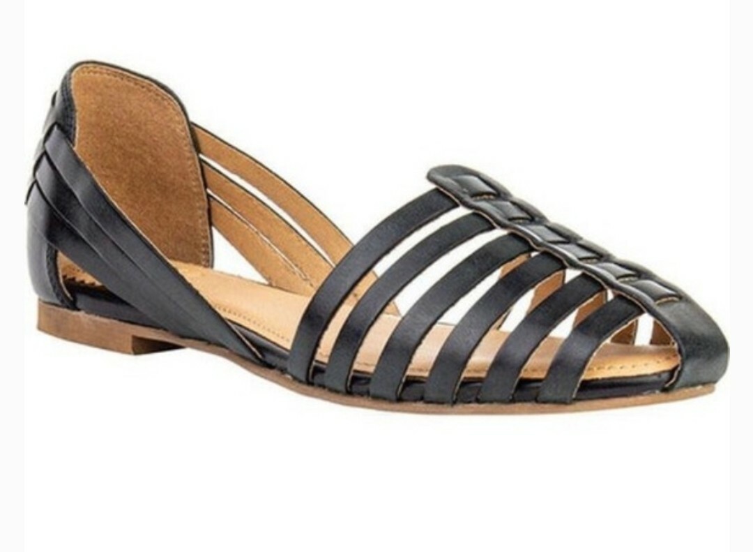Crevo Sidney Flat Leather Sandals Size