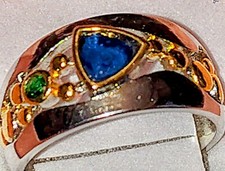 sterling silver ring 925 With A Blue And Green Stones Size 7