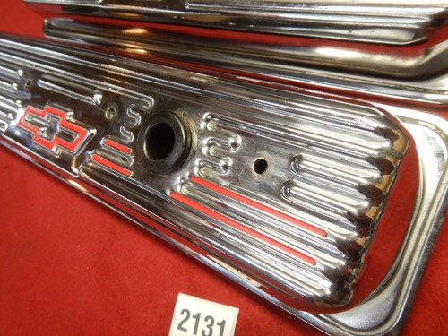 PR 87-99 GM Performance Proform 141-107 Center Bolt SB Chevy Chrome Valve Covers - Picture 3 of 11