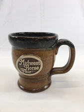 Midwest Horse Fair Stoneware Glazed Pottery Coffee Mug Tea Cup Goblet USA Made