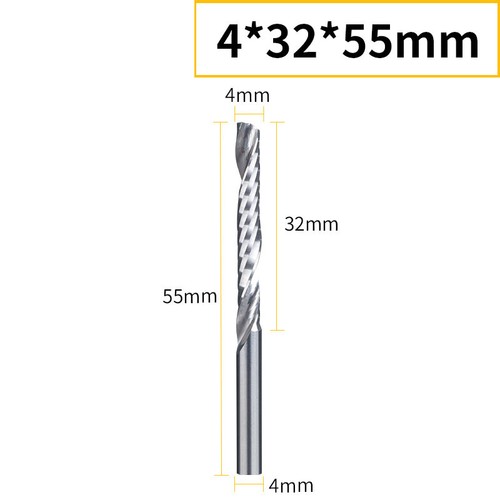 4mm Shank Dia Single Flute Spiral End Mill Carbide Milling Cutter CNC Router Bit - Picture 18 of 18